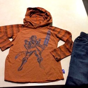 🚀Charlie Rocket size 4- long sleeve hooded orange